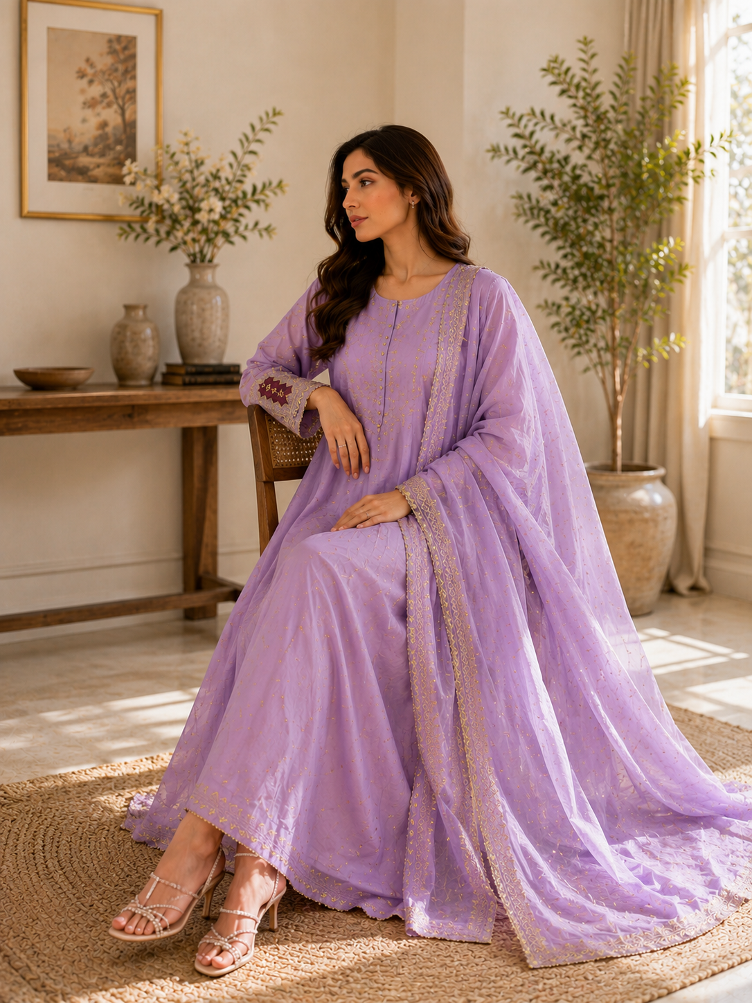 Lavender Grace – 3 Piece Embroidered Cotton Lawn
