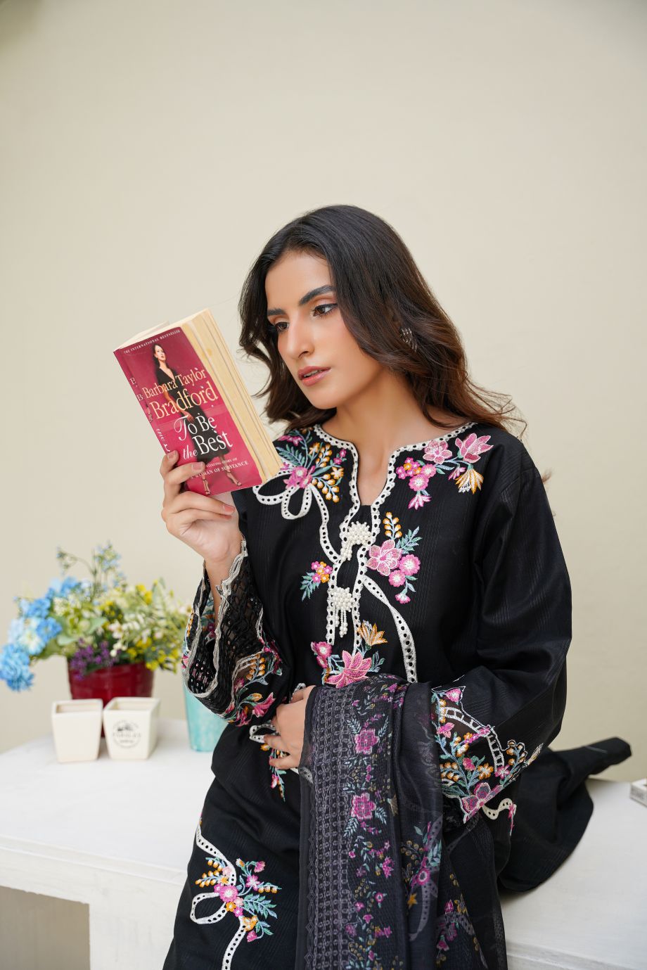 Best Selling - 3 PC Embroidered Flowered Suit