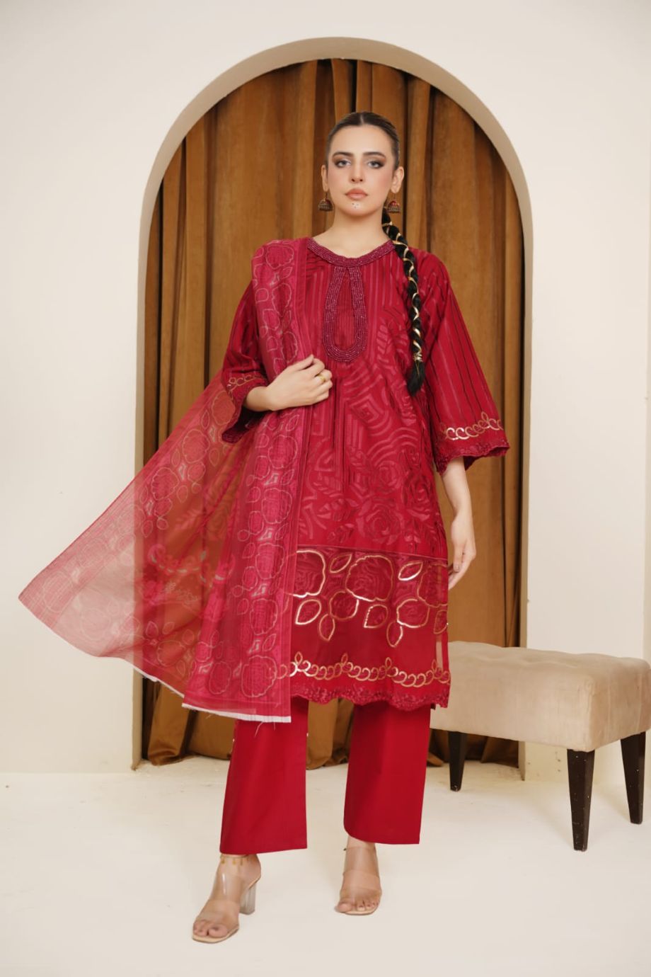 Best Selling - 3 PC Embroidered Suit