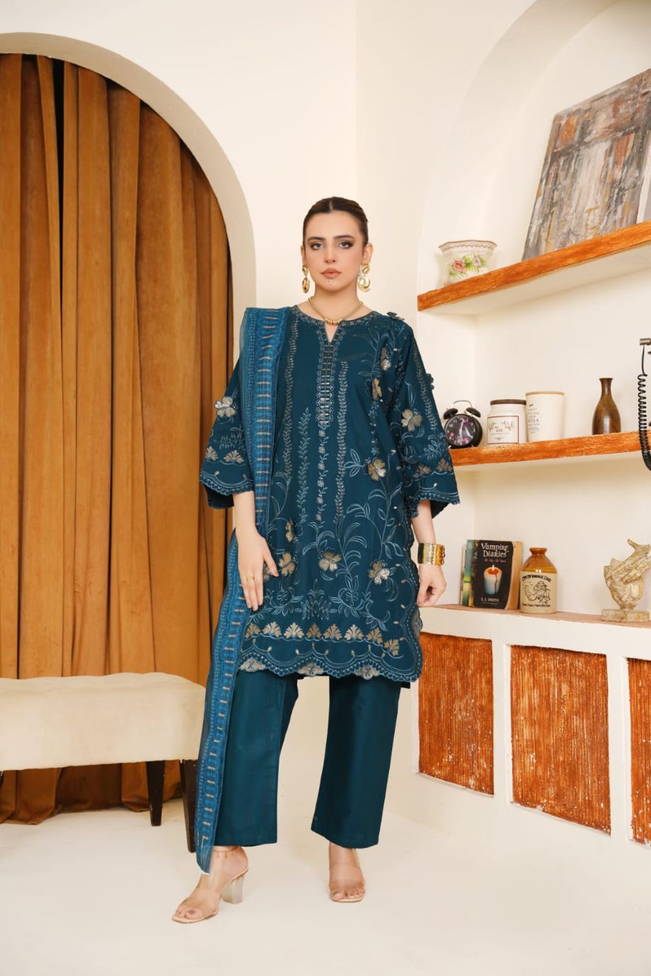 Best Selling - 3 PC Embroidered 3D Design Suit