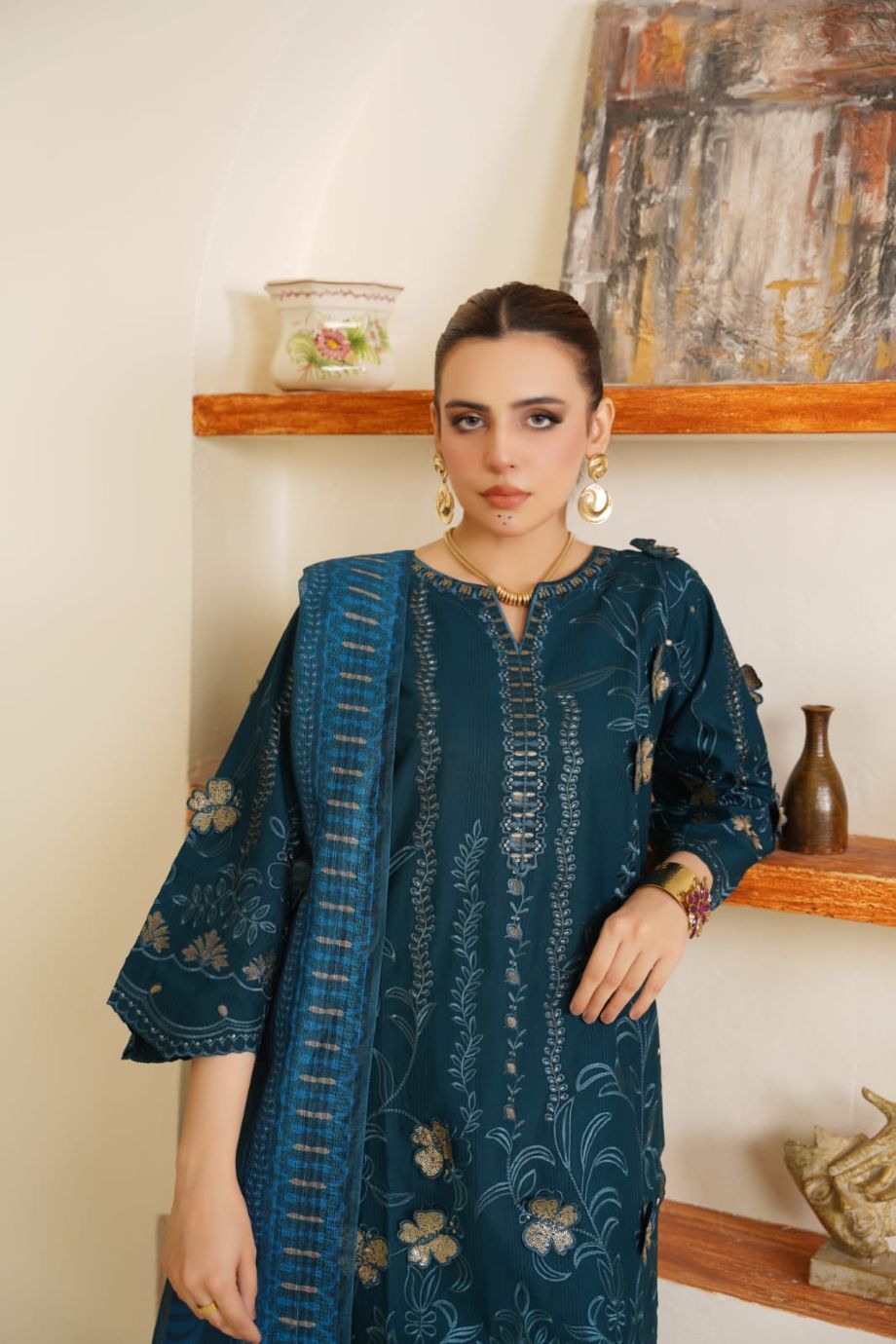 Best Selling - 3 PC Embroidered 3D Design Suit