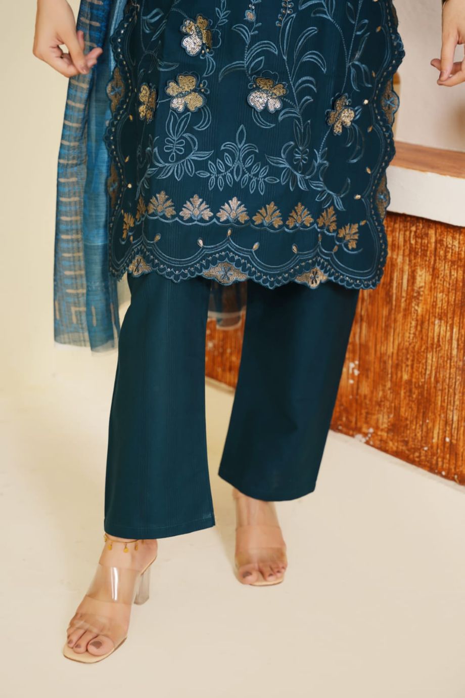 Best Selling - 3 PC Embroidered 3D Design Suit