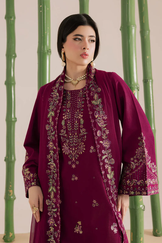 Luxe Plum Edit 3PC Embroidered