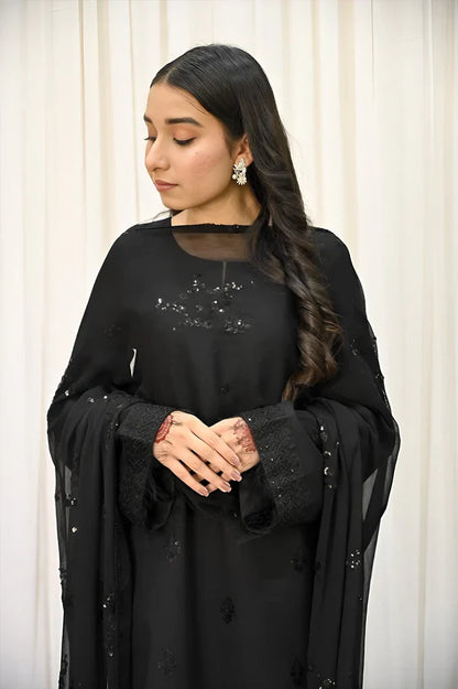 The Heritage Black 3PC Embroidered