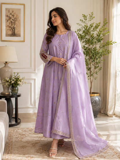 Lavender Grace – 3 Piece Embroidered Cotton Lawn