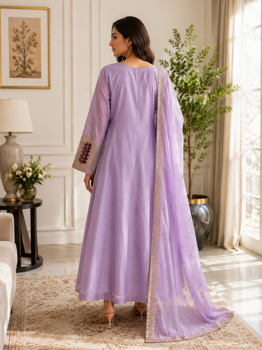 Lavender Grace – 3 Piece Embroidered Cotton Lawn