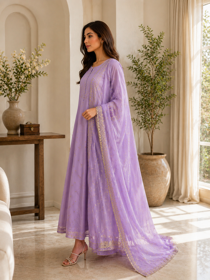 Lavender Grace – 3 Piece Embroidered Cotton Lawn