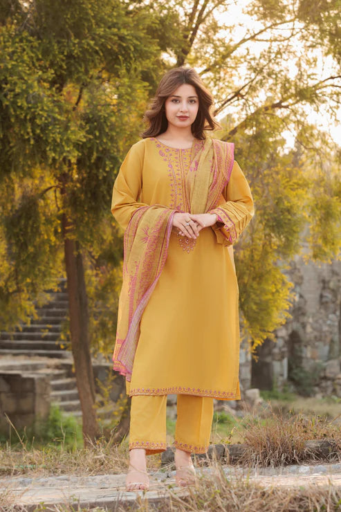 WANYA Embroidered 3PC Lawn Dress