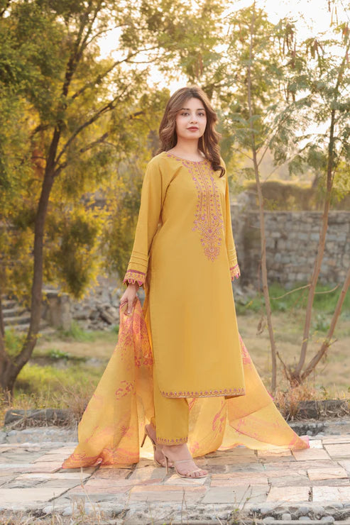 WANYA Embroidered 3PC Lawn Dress