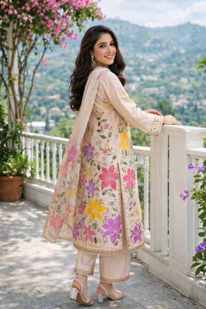 Summer Flora Appliqué 3PC Embroidered