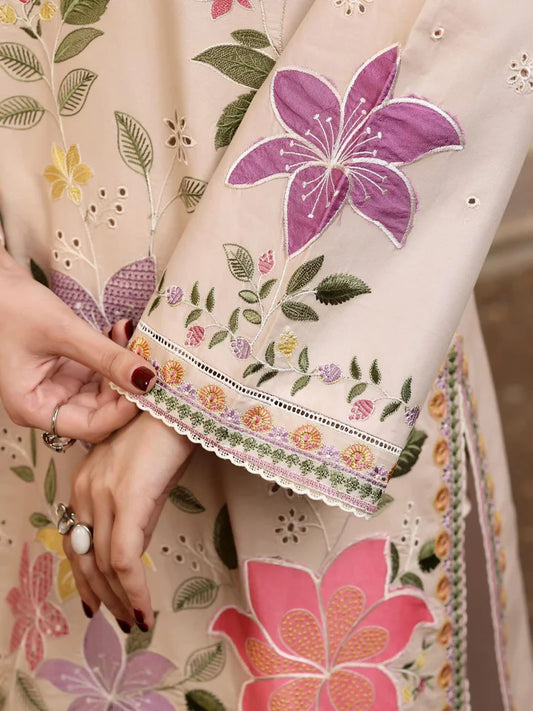 Summer Flora Appliqué 3PC Embroidered